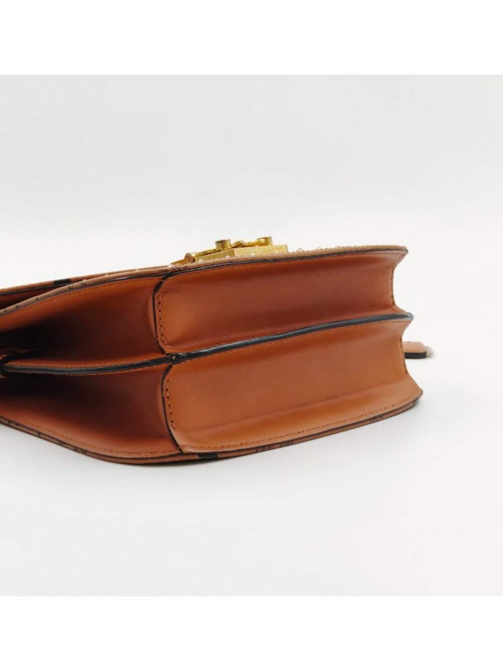 MCM Visetos Spike Crossbody Bag Cognac Brown Monogram Shoulder Bag - Picture 7 of 14